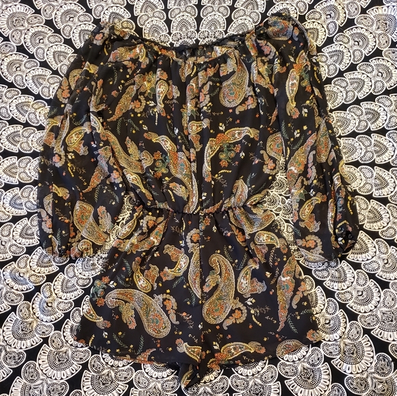 iris Pants - Iris Black Off Shoulder Filigree Romper